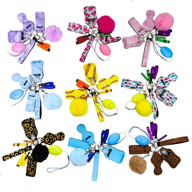 Wholesale 2022 Hot Selling DIY Keychain Accessories Defense Safety Keychains Sets For women Self Defense Gift Keychain