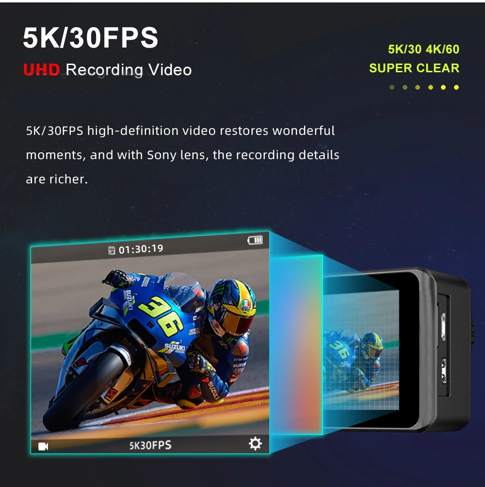 5K Dual Color Screen Action Camera 4K Cam 2.4G Remote WIFI Waterproof outdoor gopro action & sports cameras for car