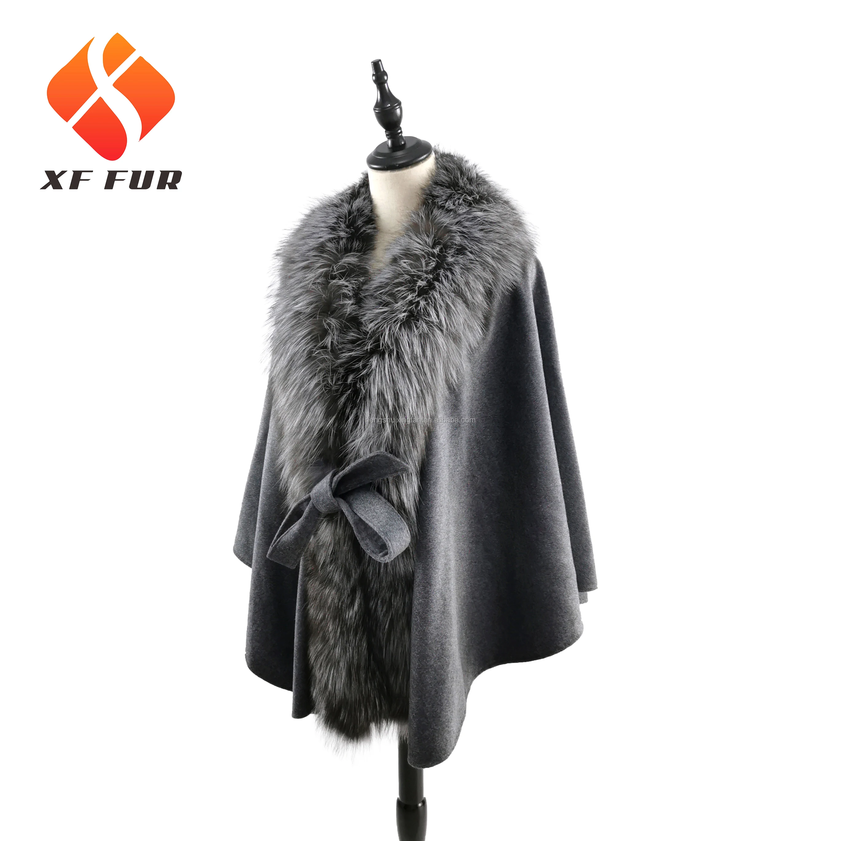 
2019 Winter Warm Fashion Women fox Fur Cape 
