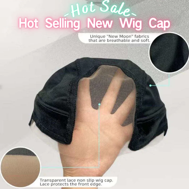Stretch 4*5 Inch U Part Wig Cap Black Double-Sided Velvet Lace Mesh Breathable Dome Wig Cap for Making Wig
