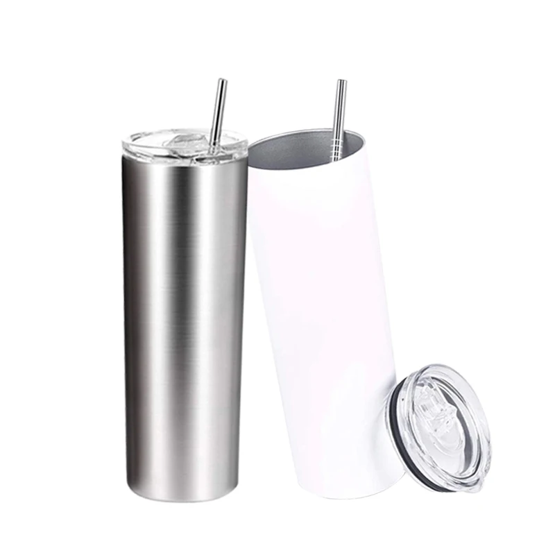 
Personalized Double Wall Insulation Sublimation Stainless Steel Straight Coffee Cups Mug Tumbler With Transparent Hole Straw Lid 