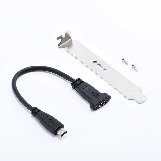 Кабель USB3.1 type-c «папа»-«мама» «Мама» с крепежным винтовым отверстием «папа» на «мама» 0 2