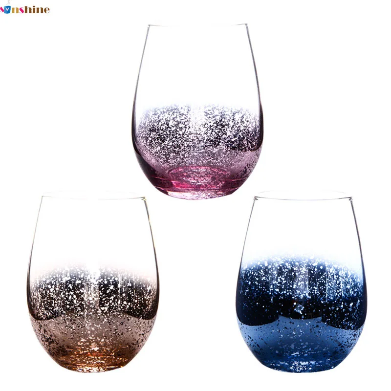 Glitter juice glass cup creative egg shaped coffee cup glass