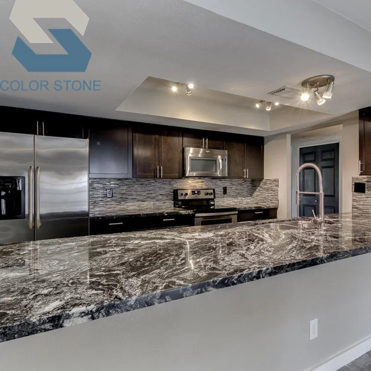 Arabian Night Granite Black Natural Stone with White Veins Bathroom Vanity Top Shower Sink Top