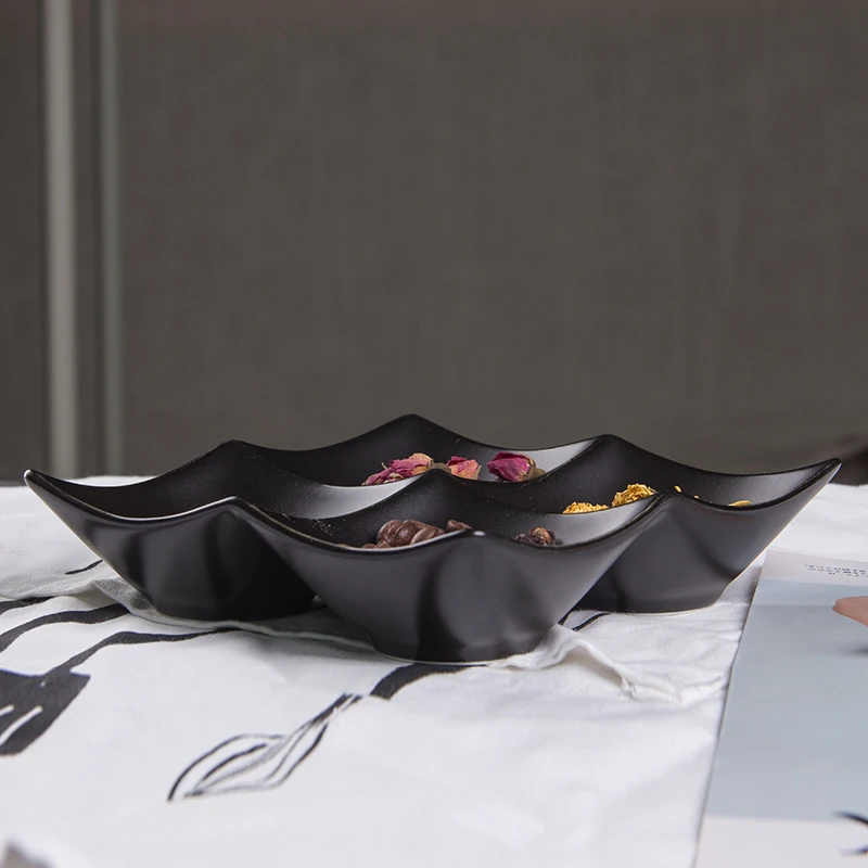 
Hot Sale Home Hotel Restaurant Porcelain Four Squares Dishes Wholesale Ceramic Dishes Plates 6.5Inch 