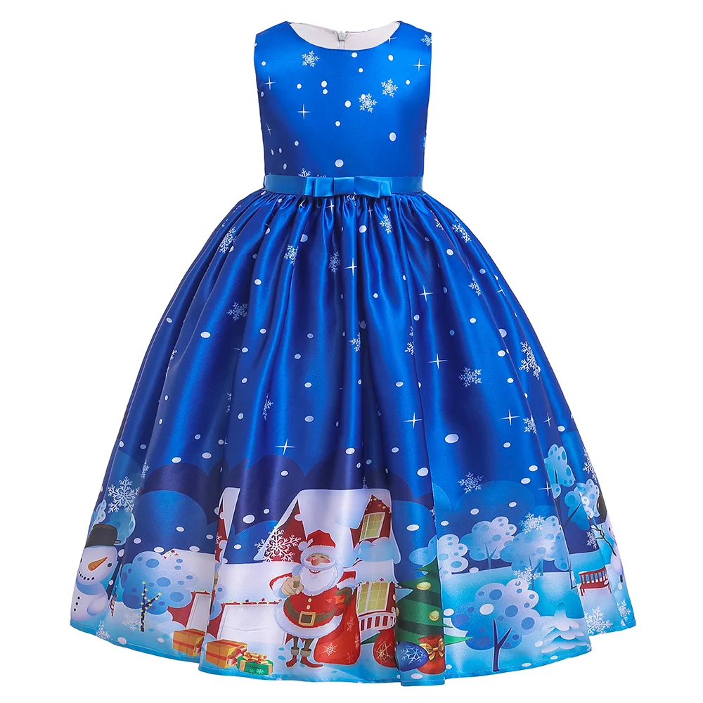 2021 Wholesale Kids Clothes Baby Girl Christmas Dress Tie Dye Girls Party Fashion Evening Dresses Children Clothes Girl Dress