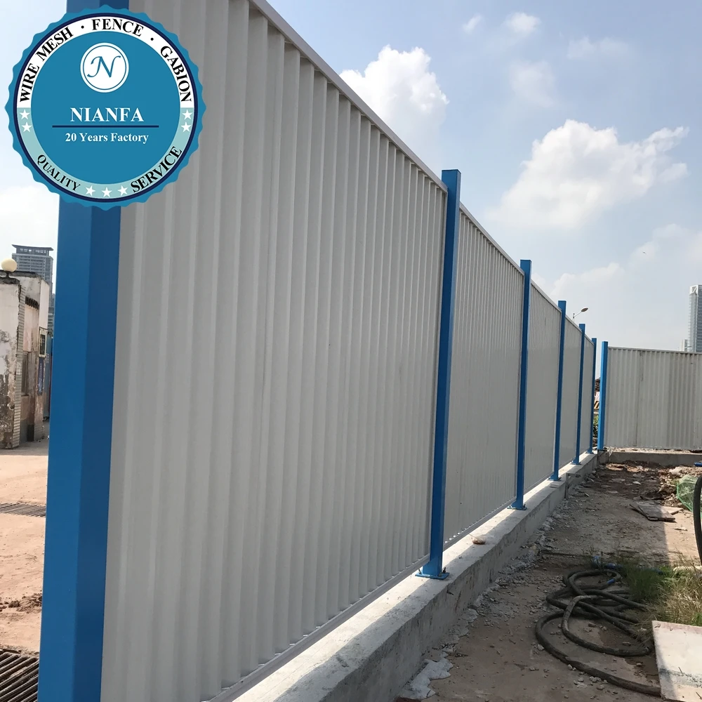 Corrugated Sheet Free Standing Temporary Steel Hoarding Panel Fencing