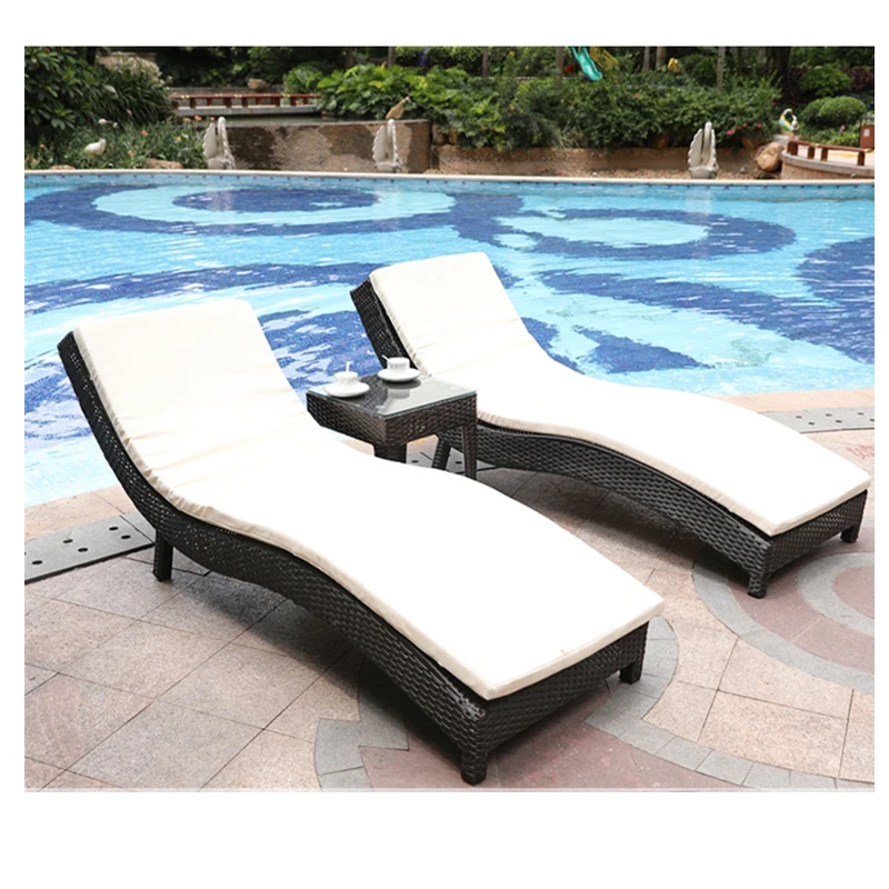 Китай, уличные столы и стулья, другая уличная мебель, S-образная плетеная кровать из ротанга, садовые наборы для бассейна, низкая цена от производителя