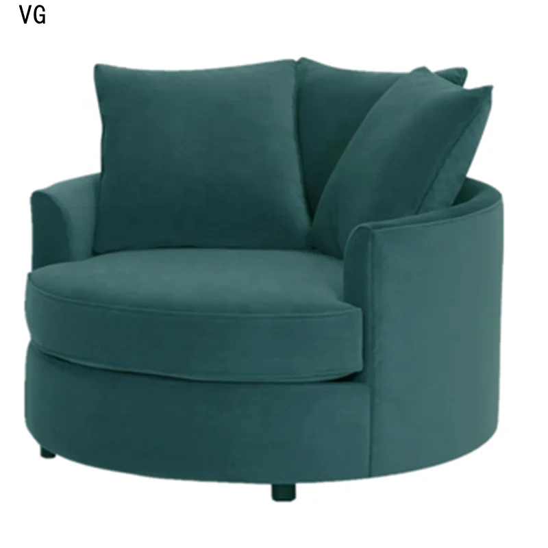 High quality single round lounge sofa chair modern wooden sofa set furniture living room sofas