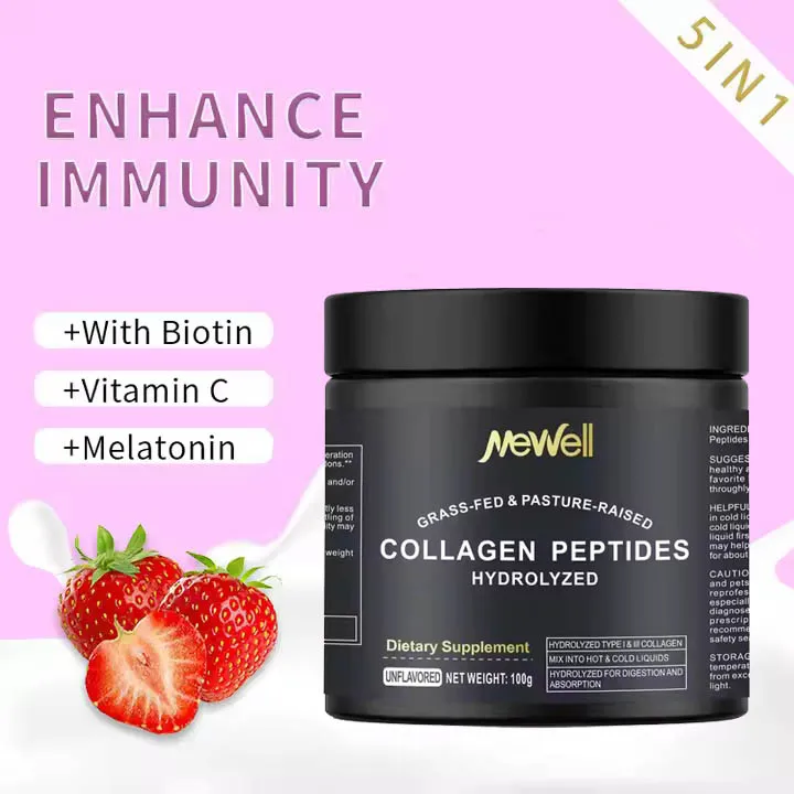 100% high quality hydrolyzed collagen multivitamin melatonin 100g boosts immunity