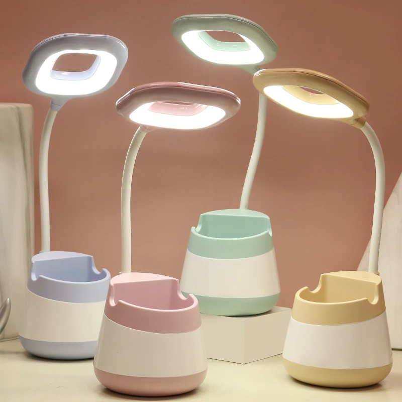 Custom LOGO Signature Minimalist Tri-colour ABS Silicone Factory Made Wholesale Table Lamps