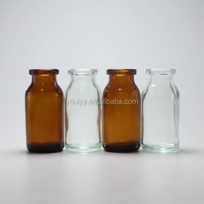 15ml Clear or Amber  Pharmaceutical Soda Lime Moulded Glass Bottle Vial