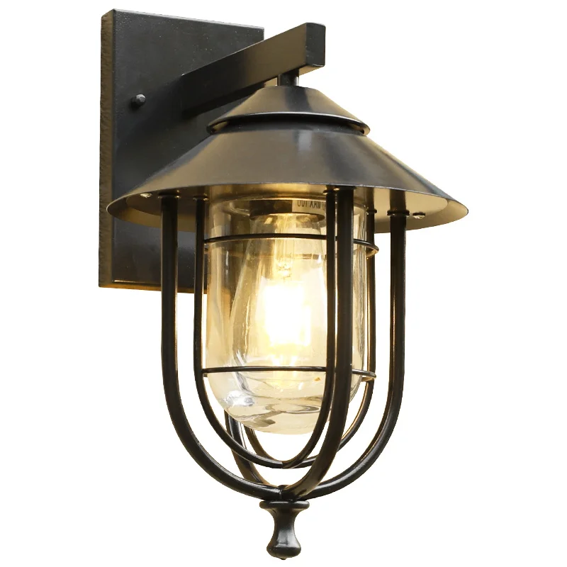American style sconce lighting led lamp outdoor wall light vintage wall lamp outdoor glass iron waterproof wall lamp