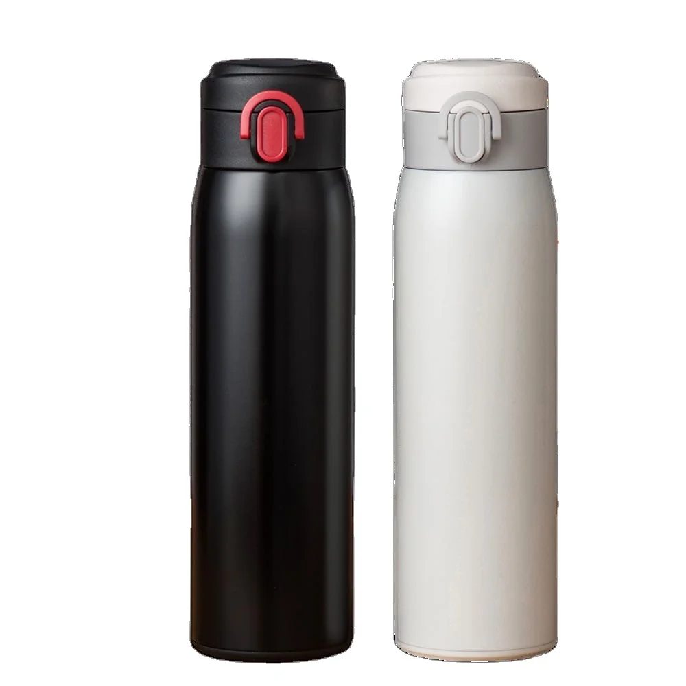 Vacuum Mug With Bounce Cover 304 Stainless Steel Straight Insulation Cup