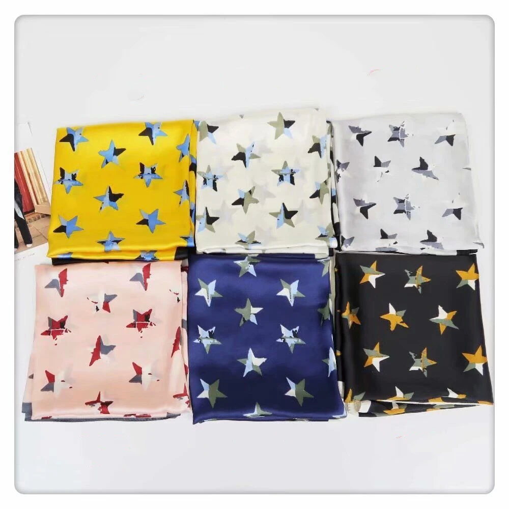 Popular Five-pointed Star Medium Style of Length and colourful Style polyester scarf