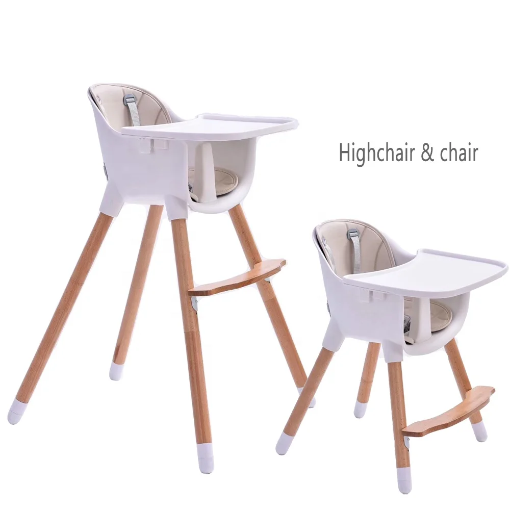 Portable adjustable plastic & wood baby booster chair /baby highchair