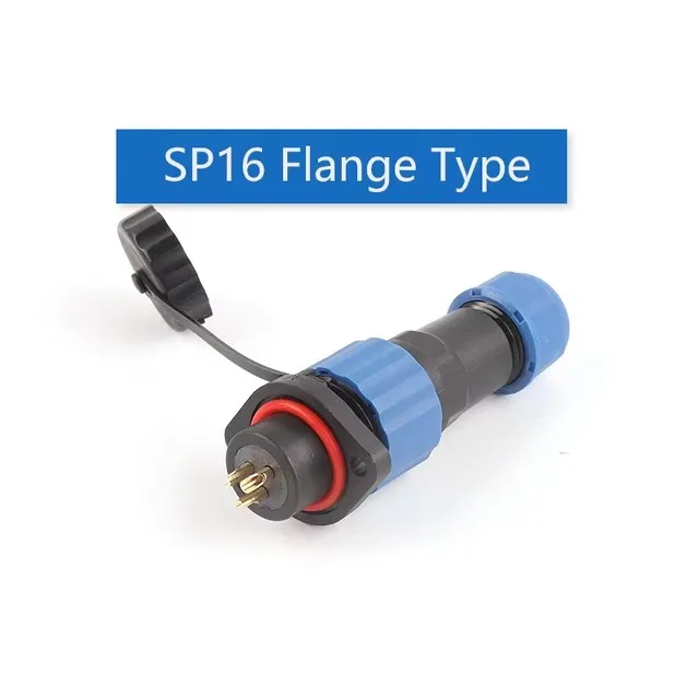 SP16 IP68 Waterproof Connectors Cable Connector Plug & Socket Male and Female 2 3 4 5 6 7 9 Pin Panel Mount Wire Aviation Plug
