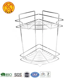 High quality customized two tier glass shelf hanging bathroom basket shelf