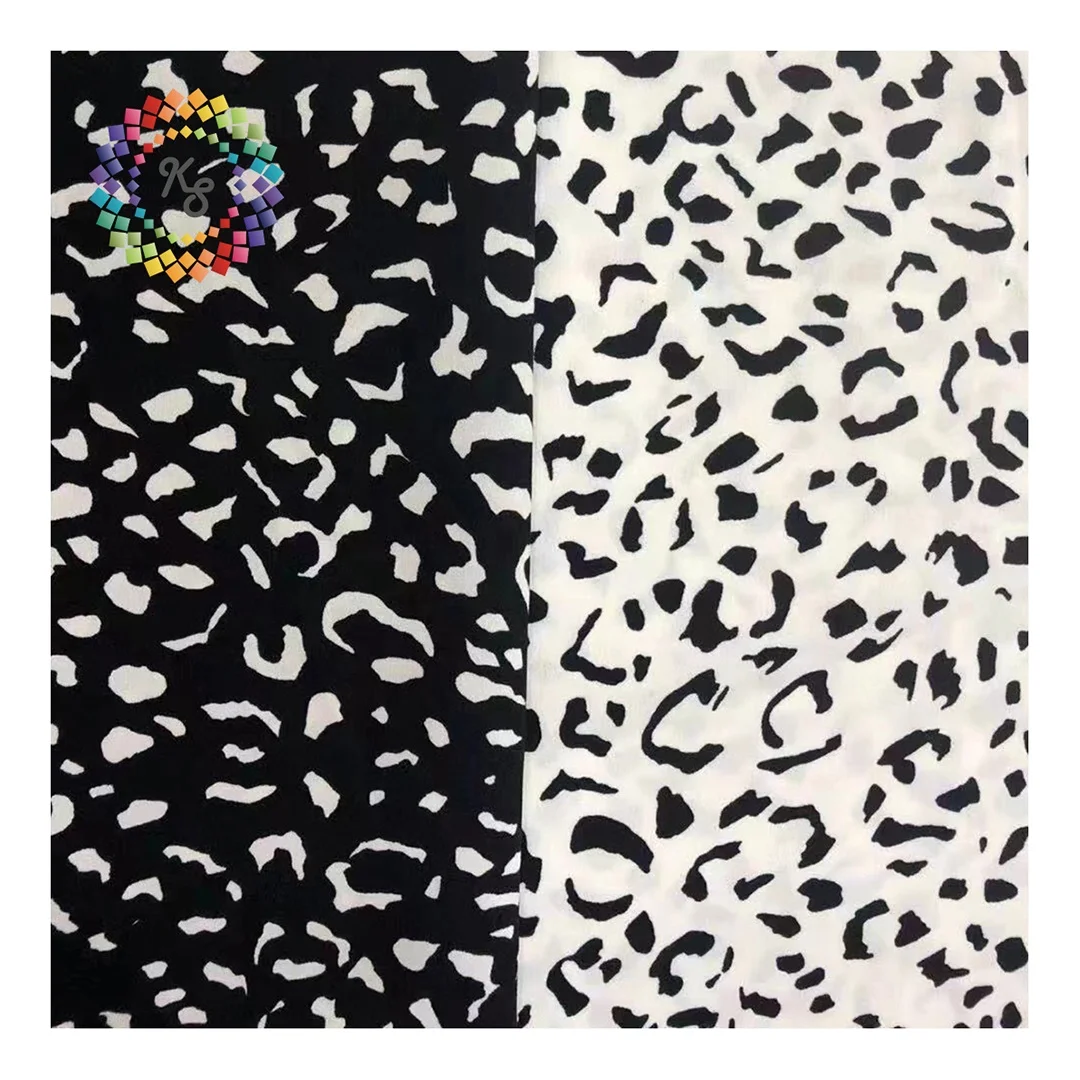 Polyester Leopard Printed Silk Satin Fabric For Clothing