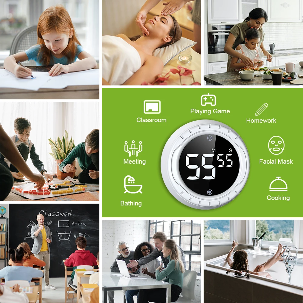 Digital Kitchen Twist Setting Timer Alarm Clock Home Cooking Supplies Cook Tools Kitchen Accessories