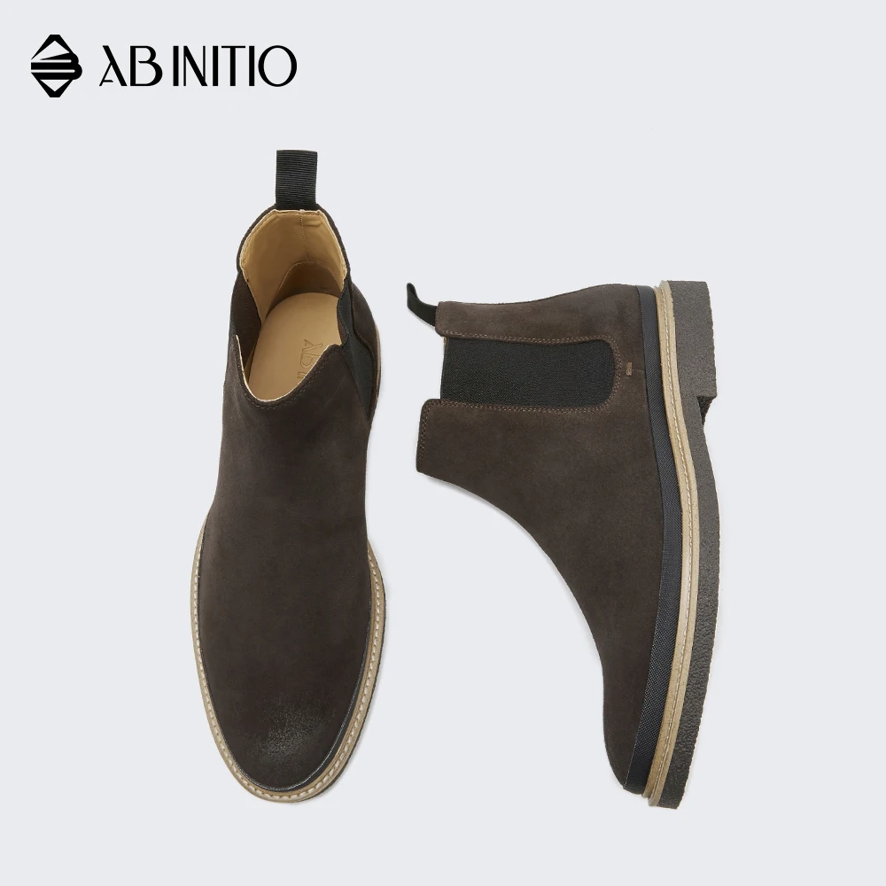 Custom Suede Chelsea Casual Flat Ankle Length Handmade Men Boot