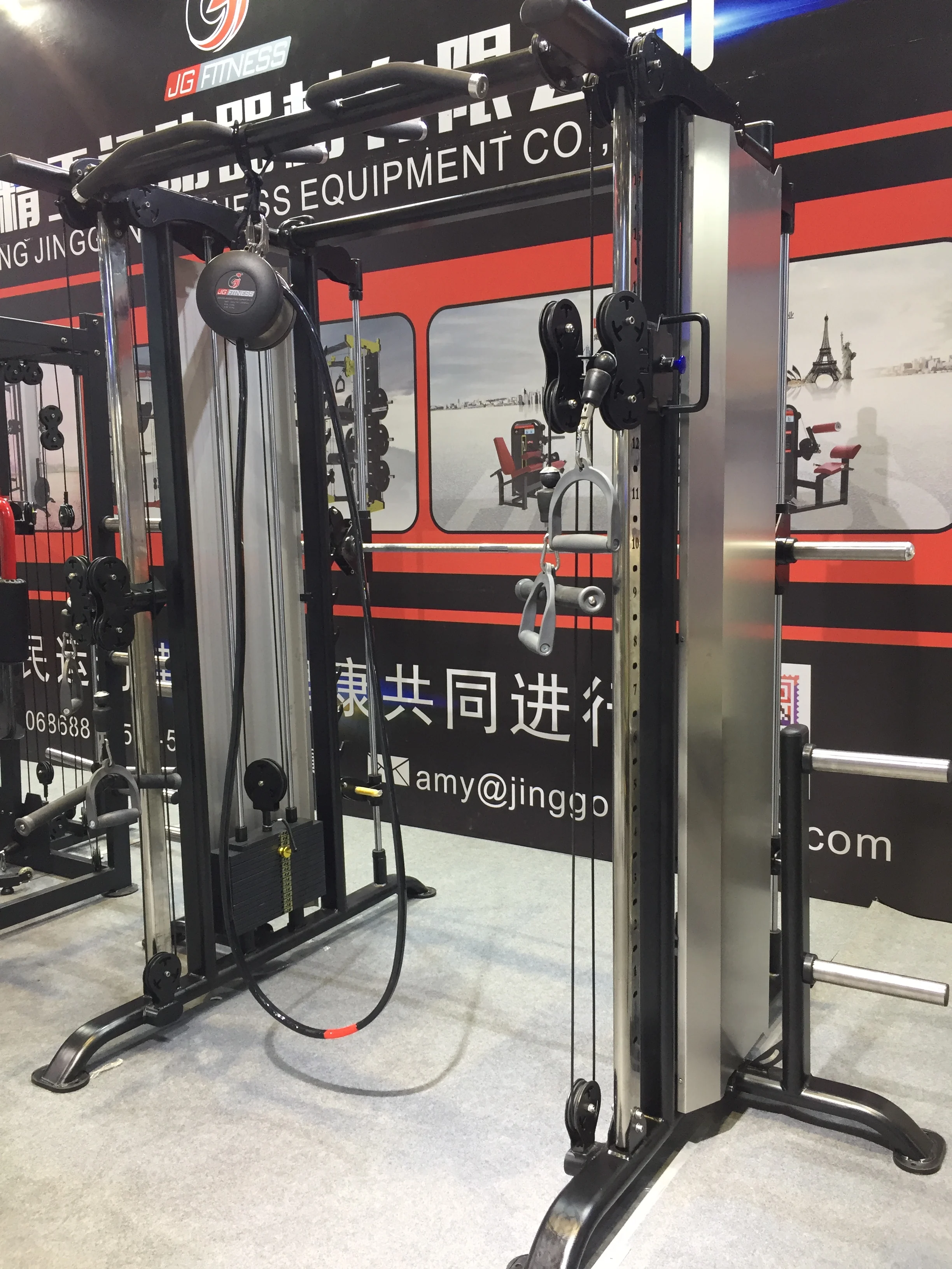 2019 commercial gym equipment functional trainer plus smith machine with balance weight blocks