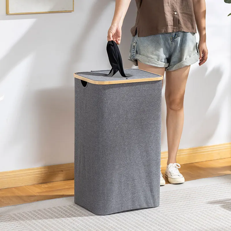 Returnable bottle bin folding Storage Basket  grey wicker storage basket with lid