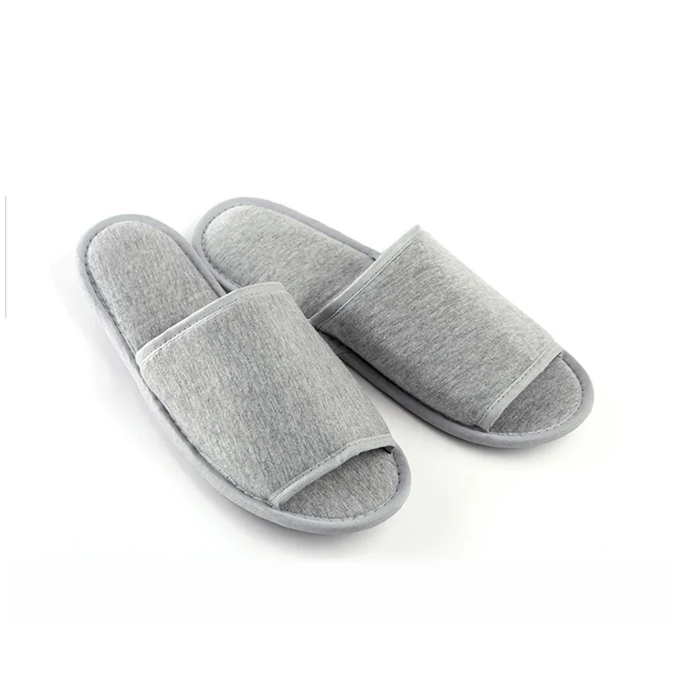 
Travelsky custom logo indoor slippers hotel cotton folding travel slippers with pouch 