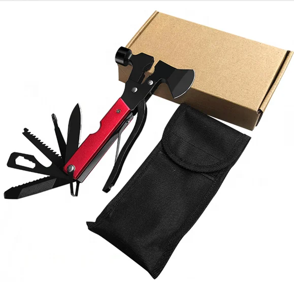 
Походный мультитул для кемпинга топор молоток пила нож плоскогубцы открывалка для бутылок 14 в 1 нержавеющая сталь с пружинной ручкой алюминиевый топор 