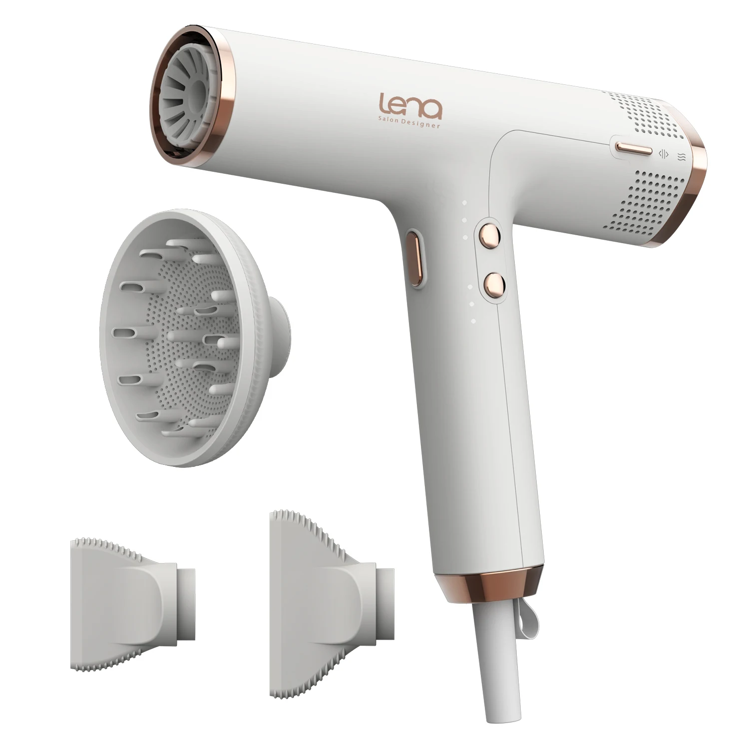 Lena Hypersonic Blow Dryer Super Brushless BLDC Motor Professional Leafless Negative Ion High Speed Hair Dryer