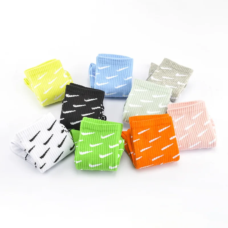 customised socks girls logo full print socks cotton long sports running sock for men and women