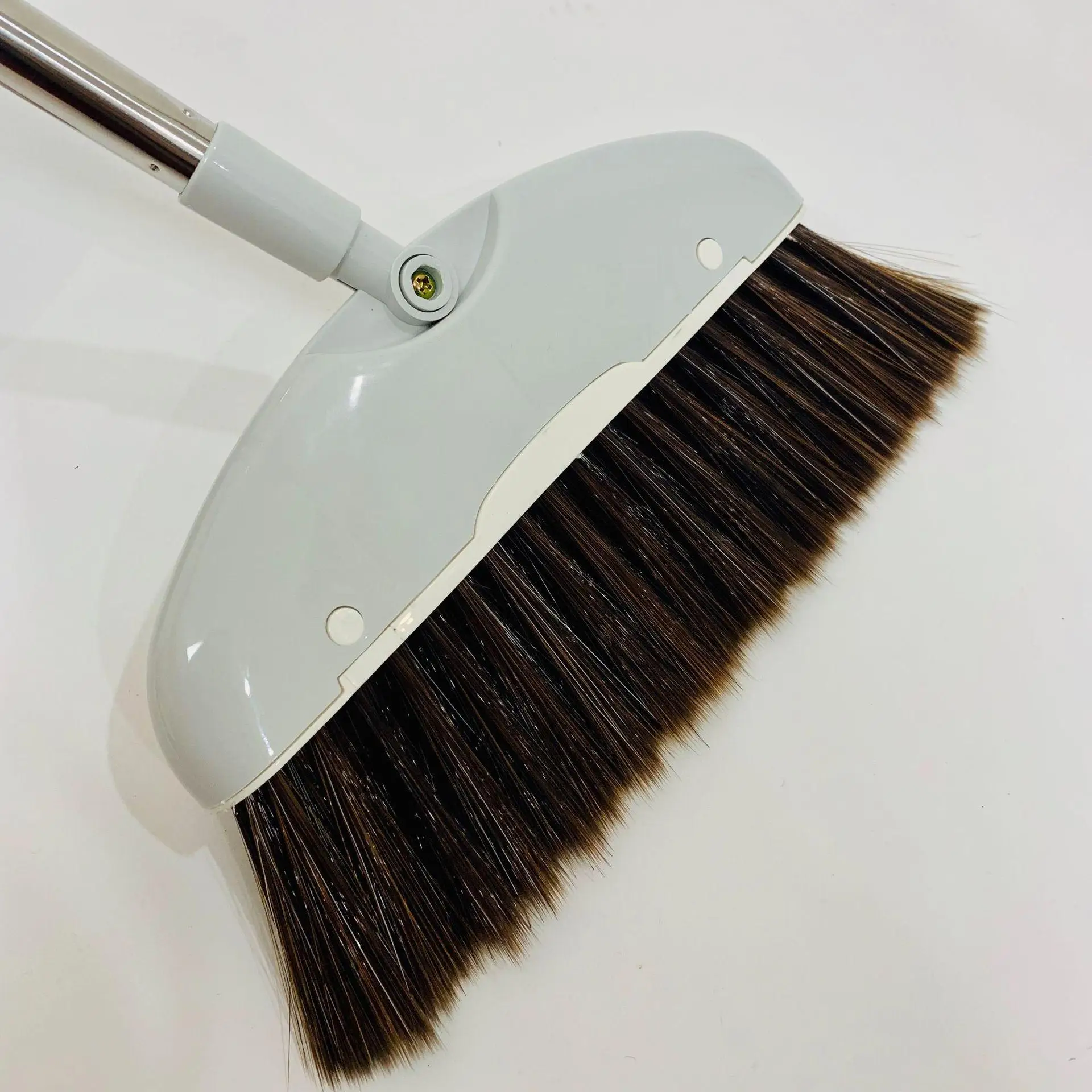 JS-2580  Ajustable household floor cleaning tools plastic soft broom with dust pan free angle