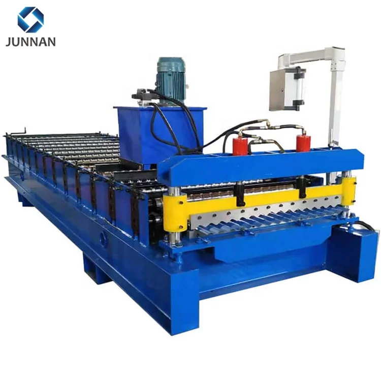 Africa bamboo glazed tile aluminium roofing panel IBR trapezoidal sheet corrugated iron making roll forming machine
