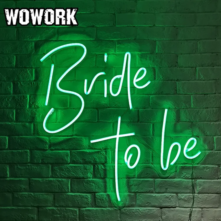WOWORK factory party event decoration wholesale custom bride to be led neon flexible sign light signage for wedding decoration