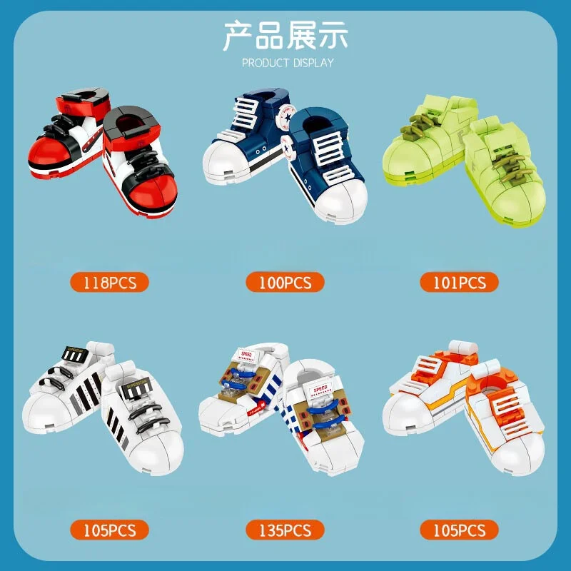 Multiple Plastic Mini Shoes Building Block 3D Puzzle Toy kid Brick BlocK Gift Educational toys