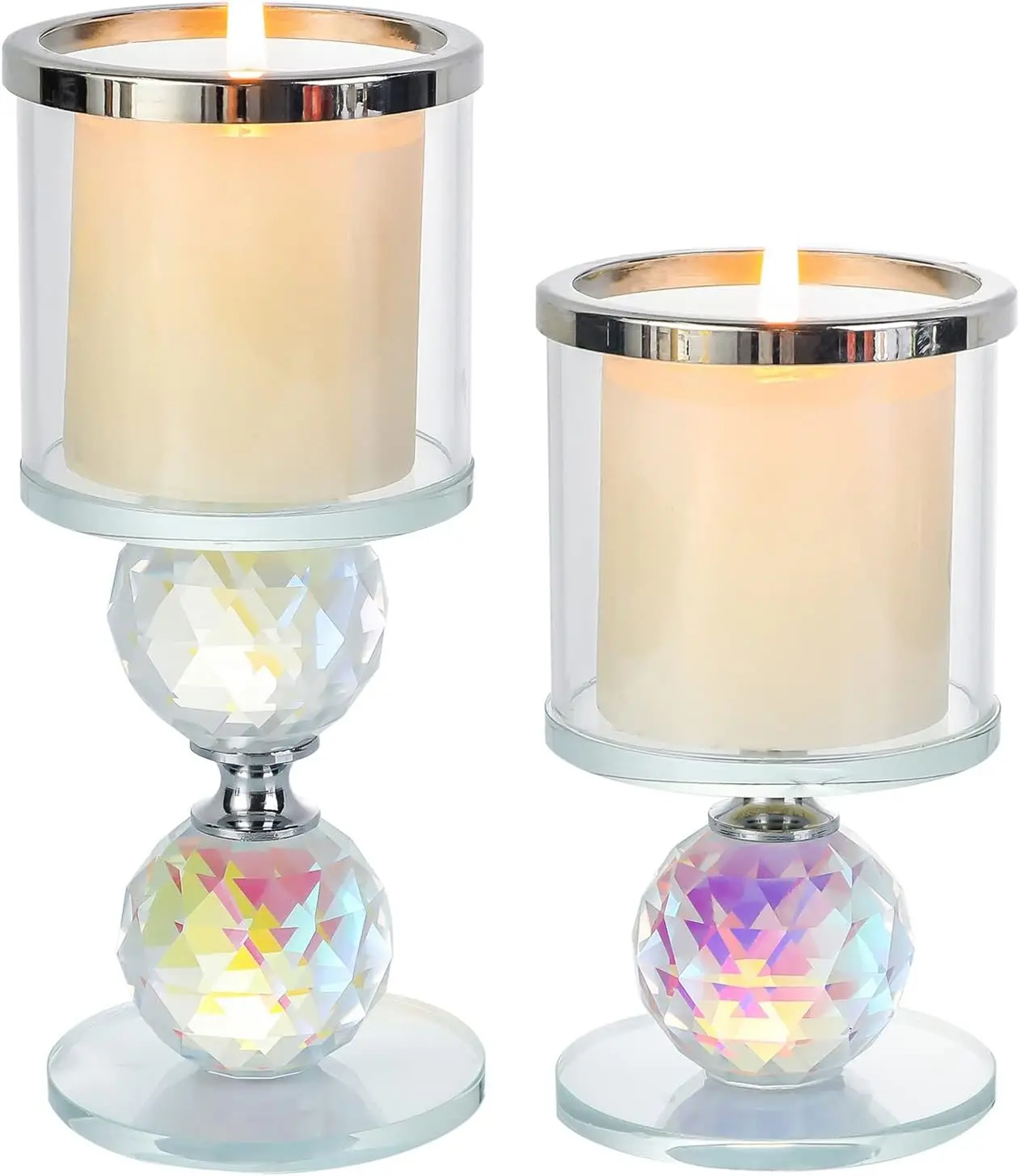 Набор из 2 серебряных подсвечников с покрытием хрустального урагана для MH-Z0356