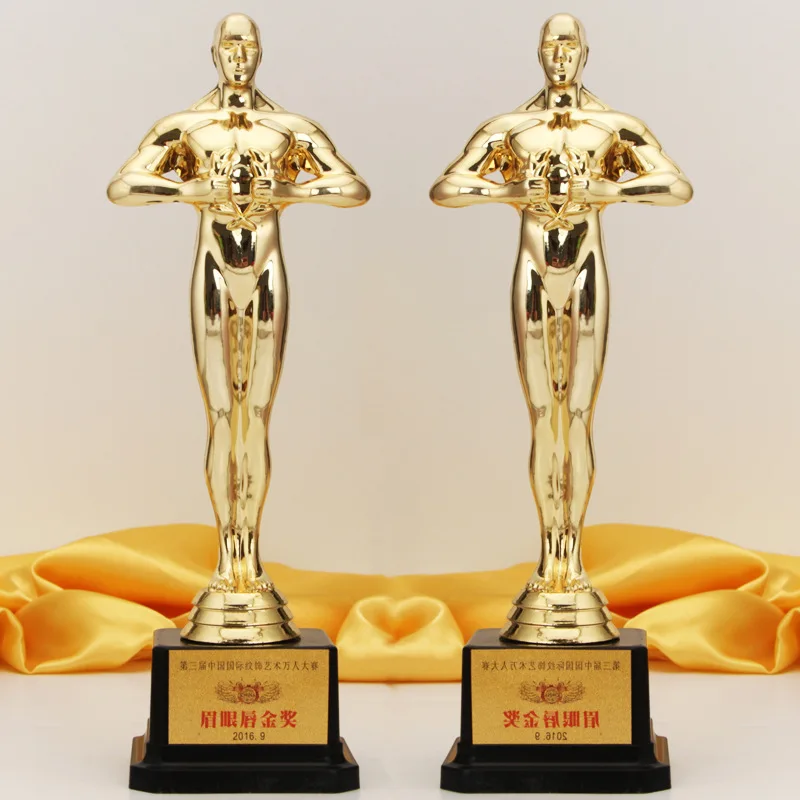 Оптовая продажа пластиковый трофей Oscar золотой мужской на заказ спортивный