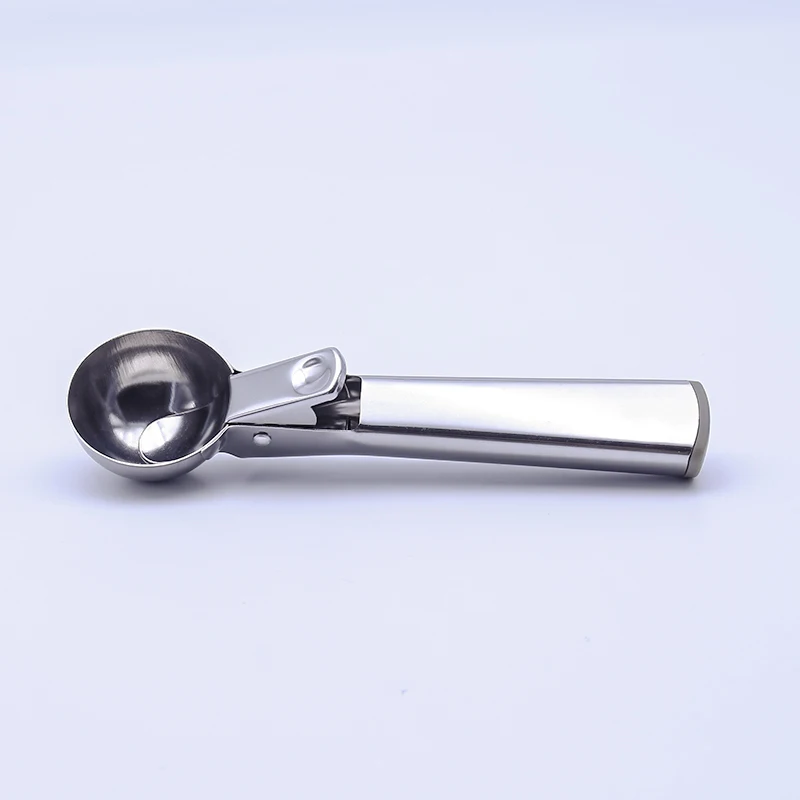 Hot sale custom logo metal scooper set stainless steel ice cream scoop with trigger