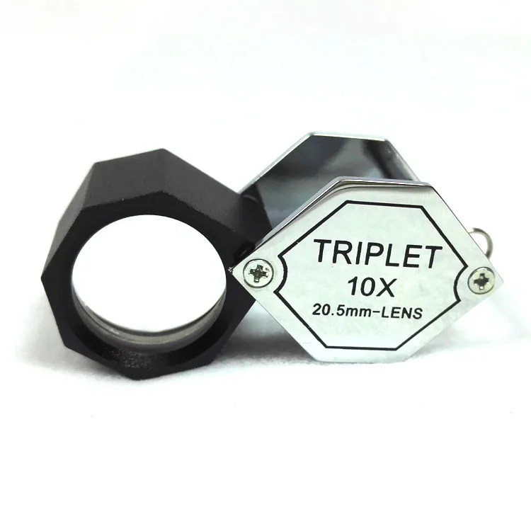 Wholesale Diamond Loupe Triplet 20.5mm 10x Satin Gemstone Checking Loupe Magnifying Glass