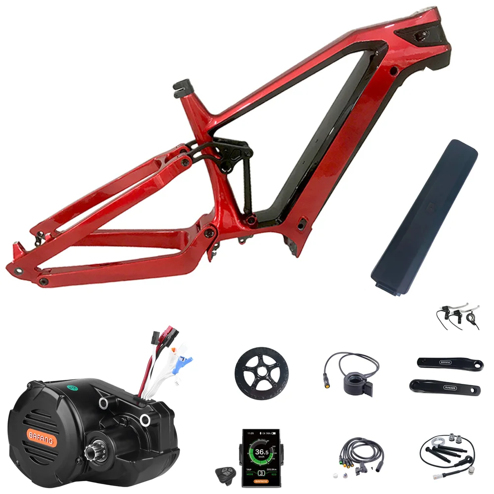 Карбоновая рама Joyebikes для электровелосипеда полноподвесная bafang M620