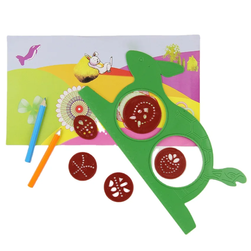 Education Kids Geometric Flower Paint Tool Ruler Spirograph Set