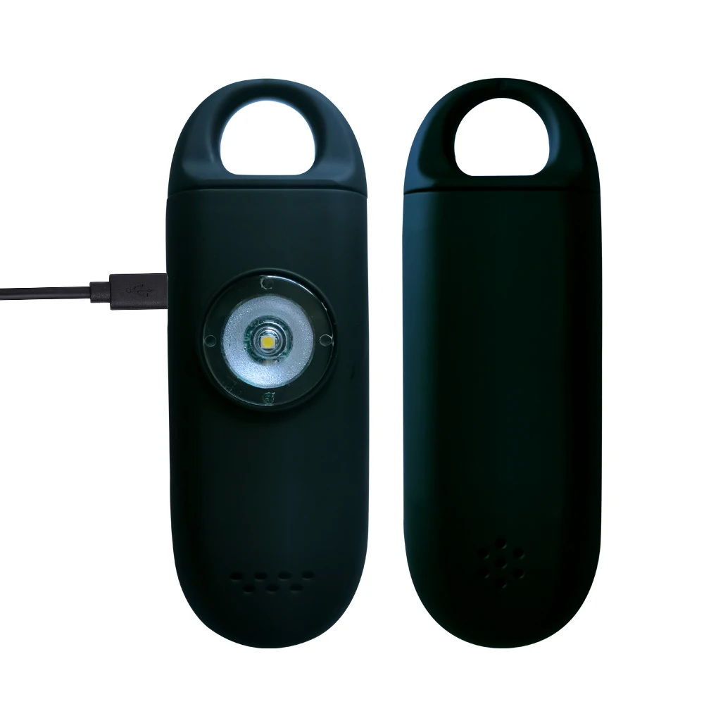 140dB Rechargeable Self Defense Keychain Alarm with LED Flashlight Safe Sound Security Device for Women Child Seniors