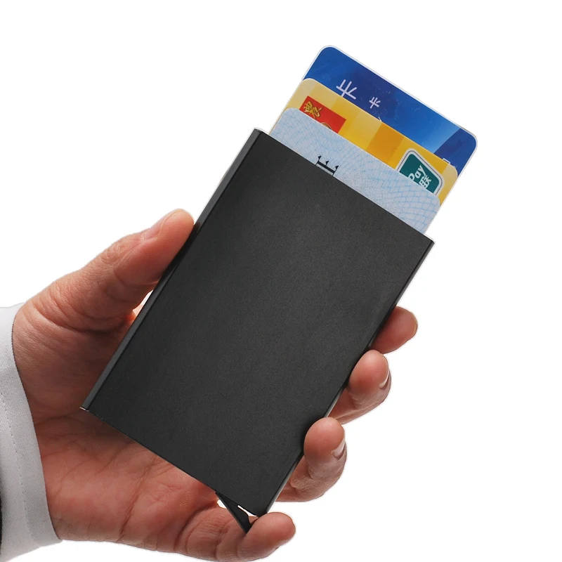 PROMO Automatic Pop Up Slim Aluminum RFID Blocking Credit Card Holder