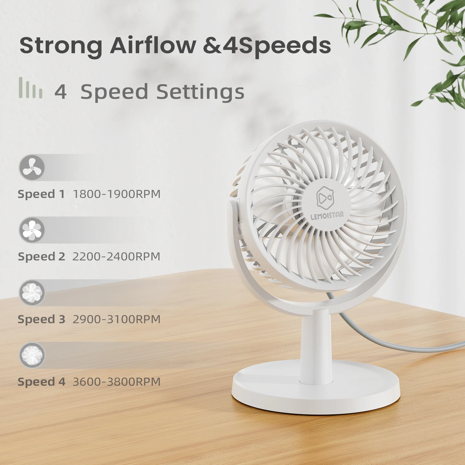 Powerful Multi-Level Wind Gears Air Circulation Desk Pedestal Fan For Home Usb Electrical Cooling Small Portable Mini Table Fans