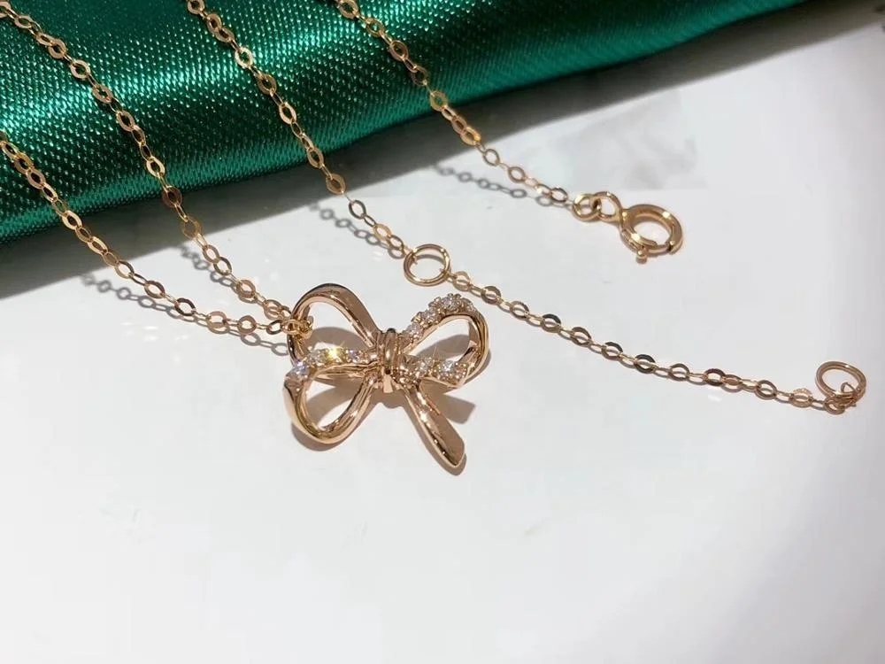 PUSHI jewelry fashion babygirl necklaces butterfly diamond necklace 18k gold butterfly charm pendant necklace women