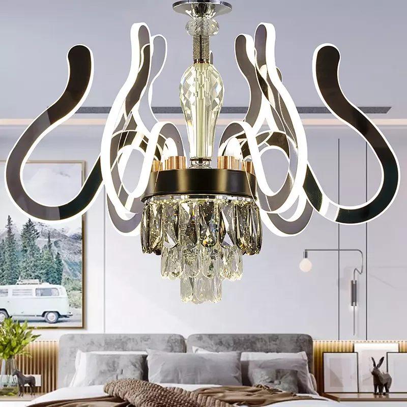 Nordic Lamp Led Lustre Crystal Pendant Light Modern Living Room Lights Chandelier