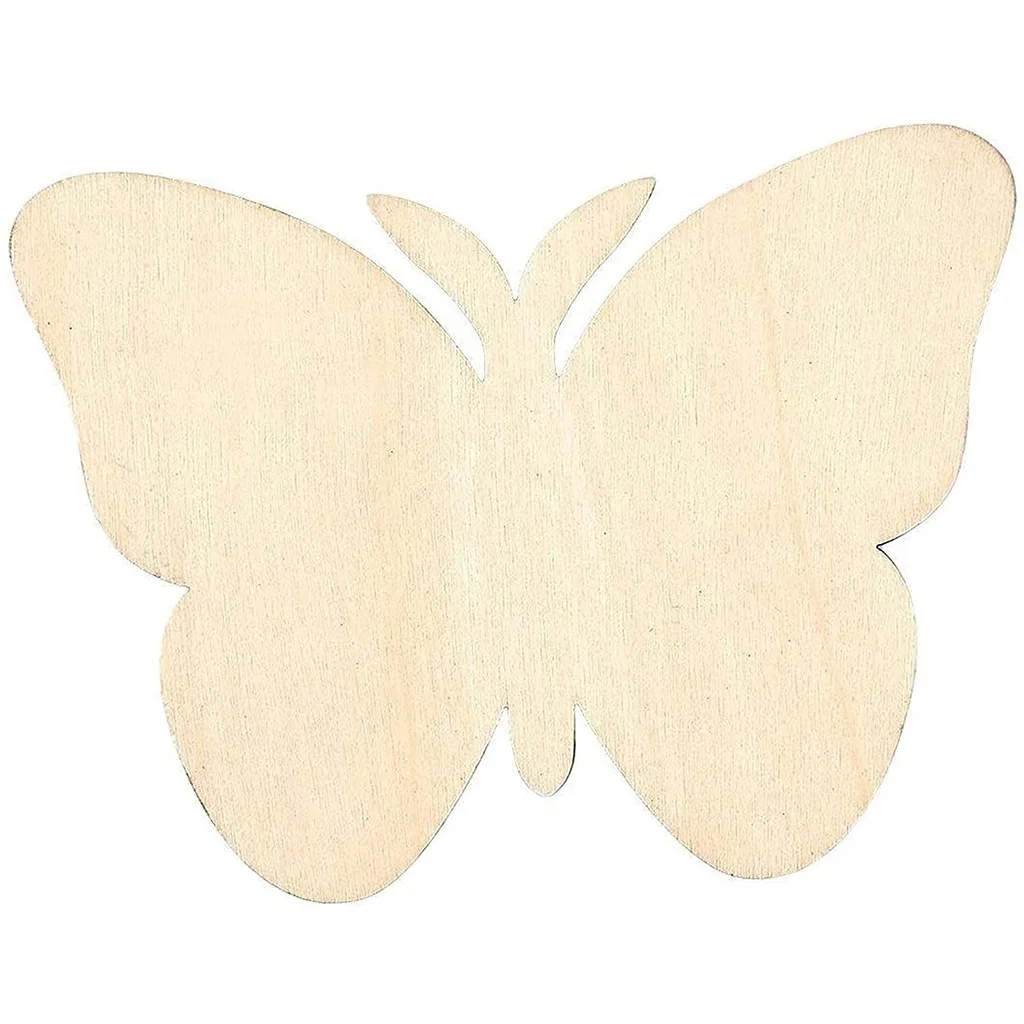 36pcs Wooden Butterfly Shape Blank DIY Decorative Craft Supplies Bag Laser Alphabet Wood Religious PE Home Decoration Natural