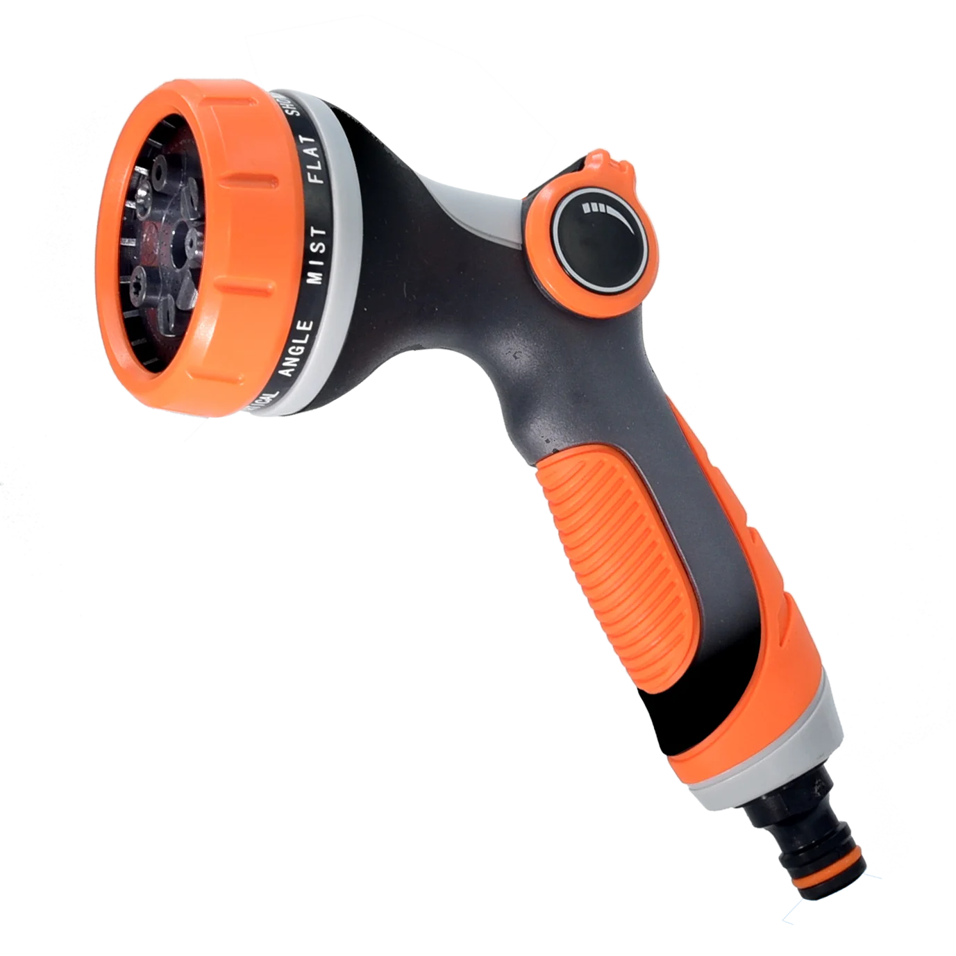 Plastic high pressure 10 pattern garden water gun with thumb valve