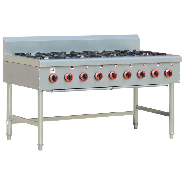 24 free standing commercial gas range 6 burner with oven / gas range