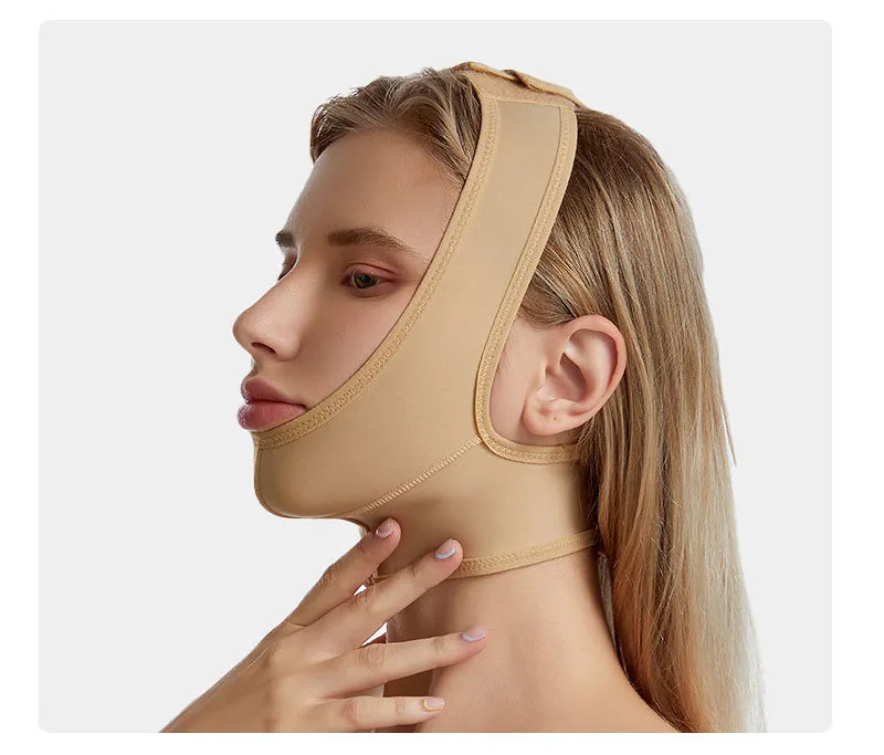 Post Surgical Chin Strap Bandage for Women Neck and Chin Compression Garment Wrap face Slimmer Jowl Tightening